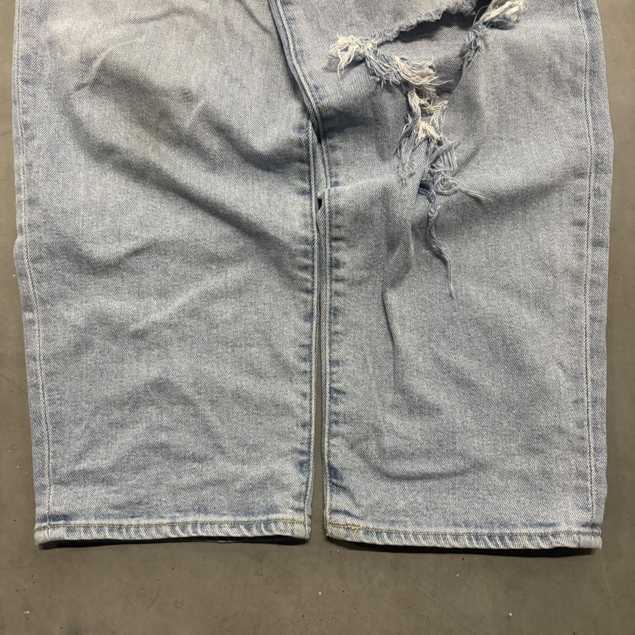 Old Navy Crazy Vintage Y2K/2000s Baggy Old Navy Ripped Loose Skater Light Blue Wash Denim Jeans! Size US 32 / EU 48 - 5 Thumbnail