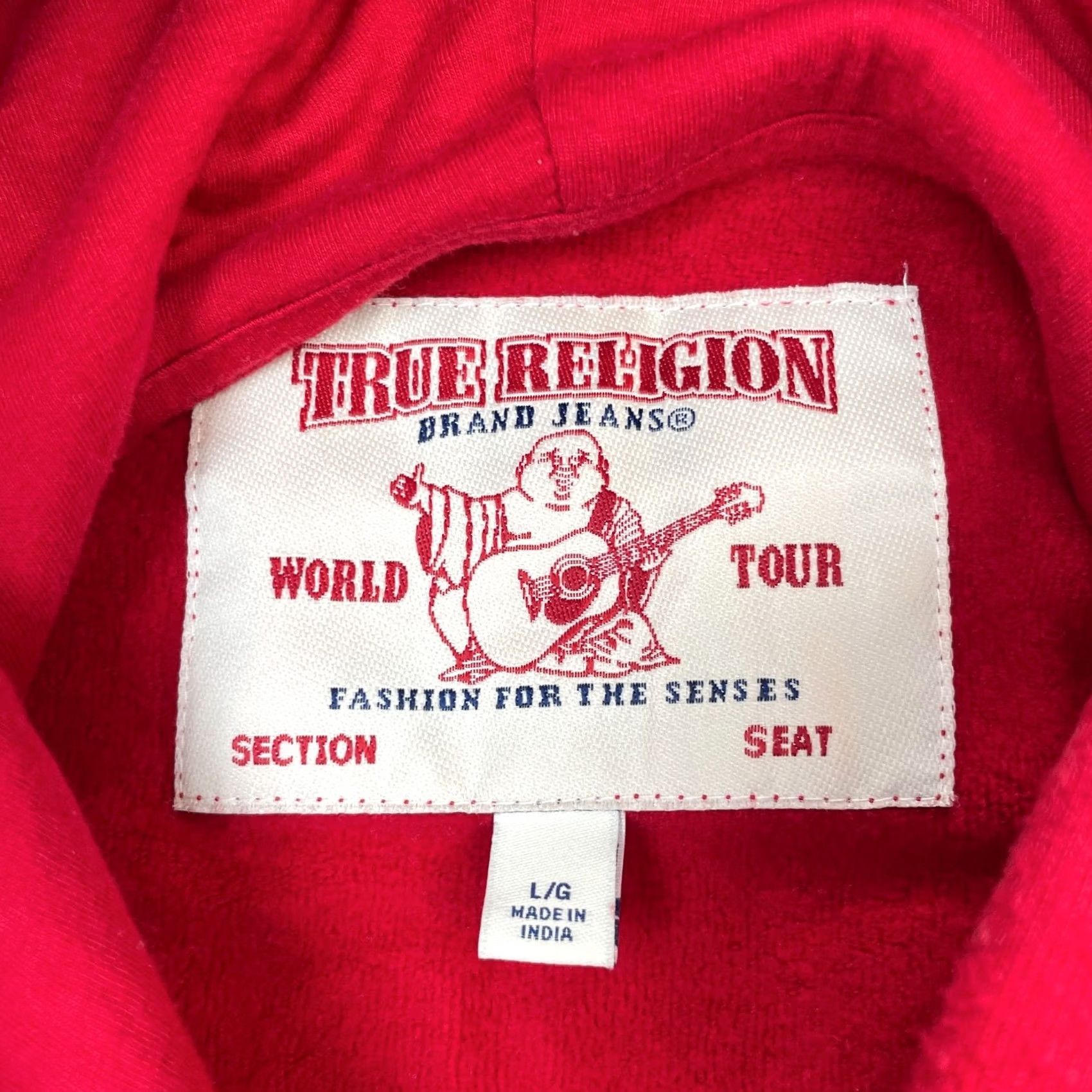 True Religion True Religion Hoodie Mens L Red Graphic Print Fleece Lined Pullover City Street, Hooded, Pockets, Logo, Knitted Size US L / EU 52-54 / 3 - 3 Thumbnail