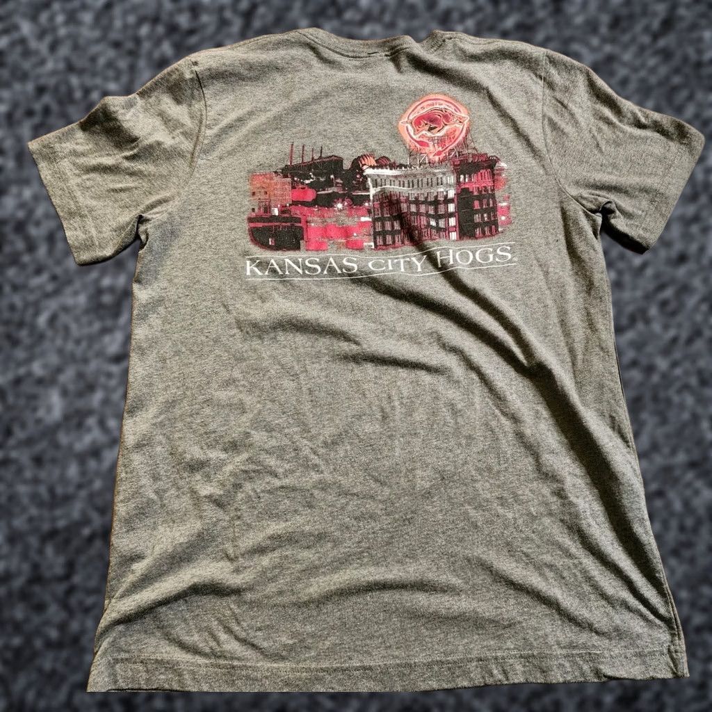 Doublet Canvas Adult L Kansas City Hogs Skyline Razorbacks T Shirt Double Sided Red Cotton Blend Crew Neck Short Sleeve Knit T-Shirt Womens Size L / US 10 / IT 46 - 1 Thumbnail