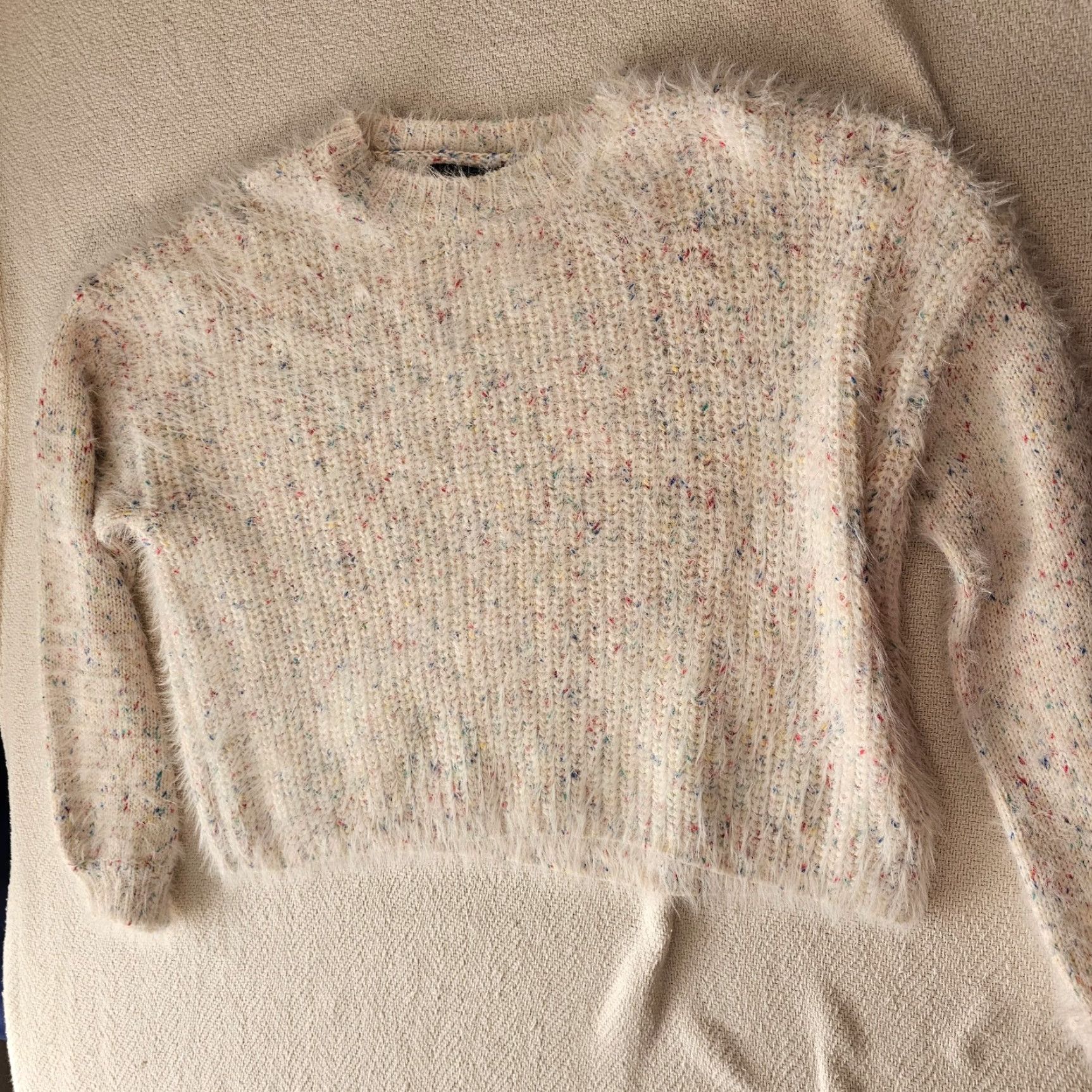 Forever 21 Forever 21 Women’s White Multicolor Spotted Sweater Long Sleeve Size L Size L / US 10 / IT 46 - 6 Thumbnail