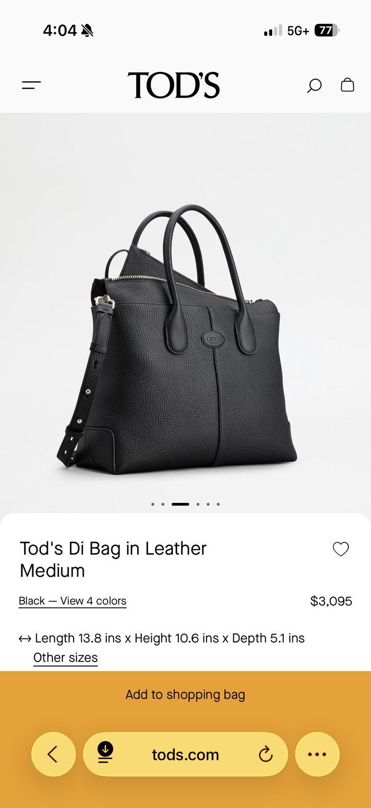 Tod's TODS BRAND NEW DI BAG BLACK LEATHER Size ONE SIZE - 1 Thumbnail