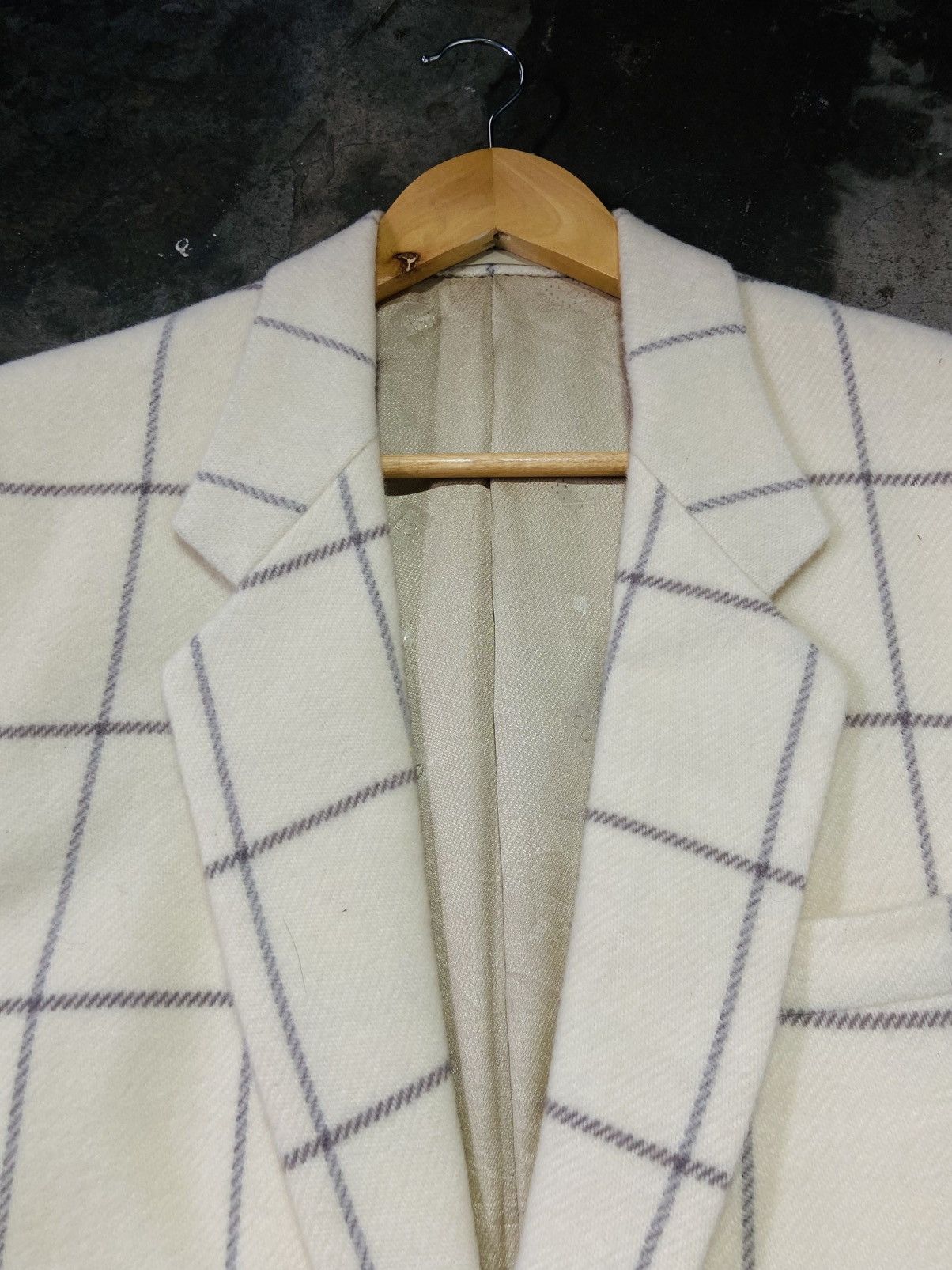 Christian Dior Monsieur Plaid Tartan Wool Blazer (Beige)