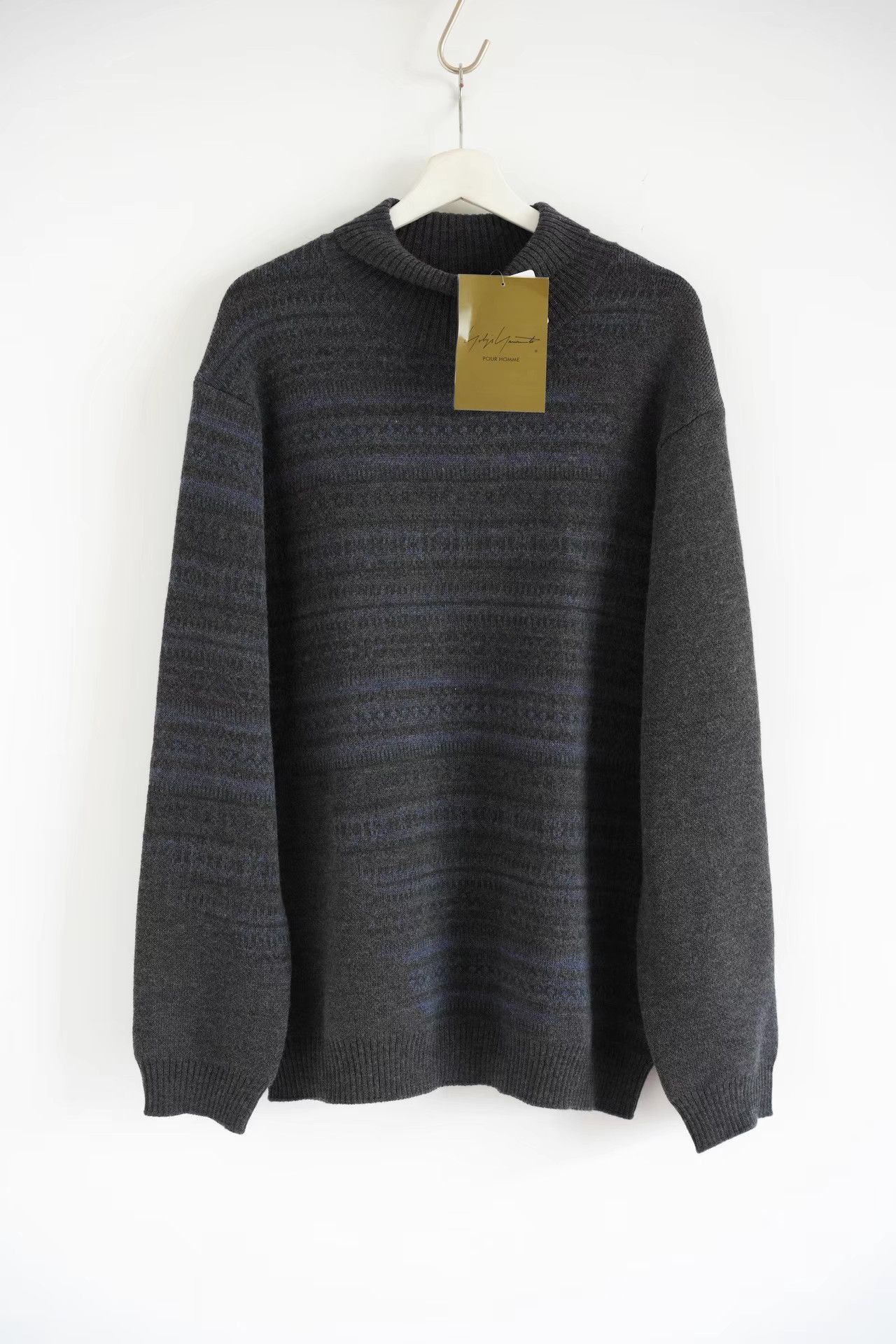 Yohji Yamamoto Yohji Yamamoto 24aw Blue Purple Stripe Turtleneck K4 Size US L / EU 52-54 / 3 - 1 Thumbnail