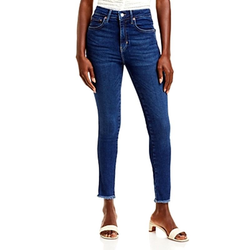 Free People Free People High-Rise Raw-Edge Skinny Jeans Deep Indigo 26 Size 26" / US 2 / IT 38 - 3 Thumbnail
