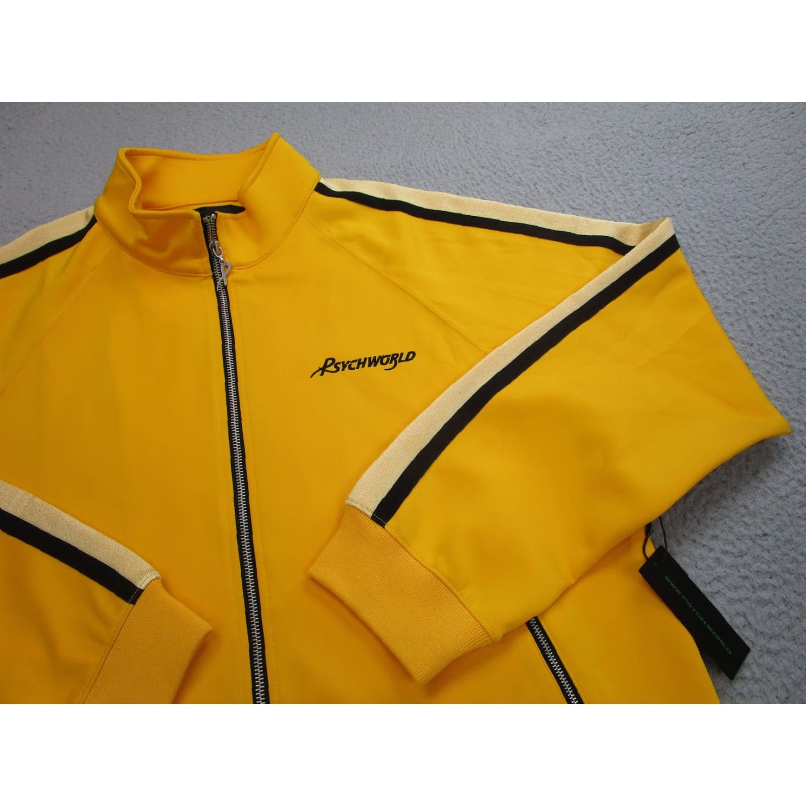 Vintage Psychworld Jacket Mens Large Yellow Track Zip Up Stripe Streetwear Size US L / EU 52-54 / 3 - 2 Thumbnail
