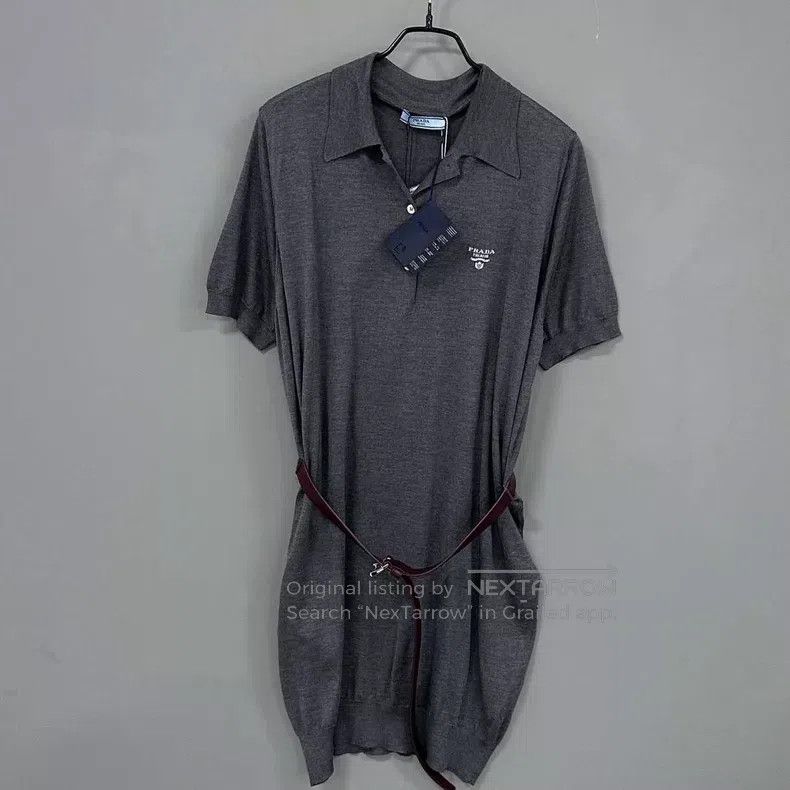 Prada Prada Coconut gray belt dress Size S / US 4 / IT 40 - 1 Thumbnail