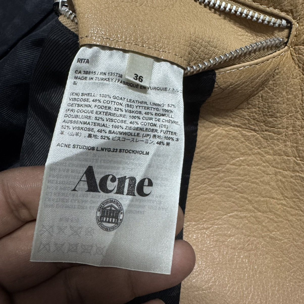Acne Studios Acne Studios Leather Biker Jacket Goatskin Size XS / US 0-2 / IT 36-38 - 16 Thumbnail