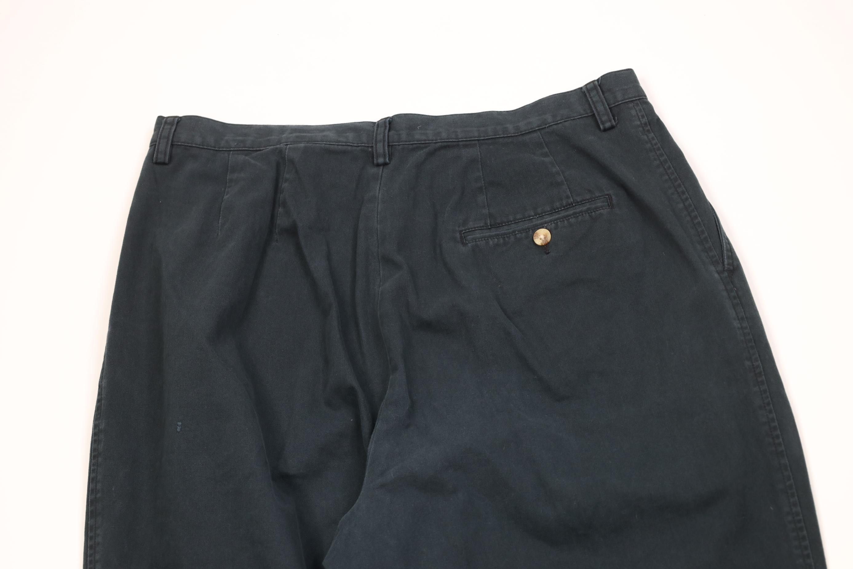 Eddie Bauer Vintage 90s Eddie Bauer Fit Pleated Chino Pants Green Size 38" / US 16 / IT 52 - 9 Thumbnail