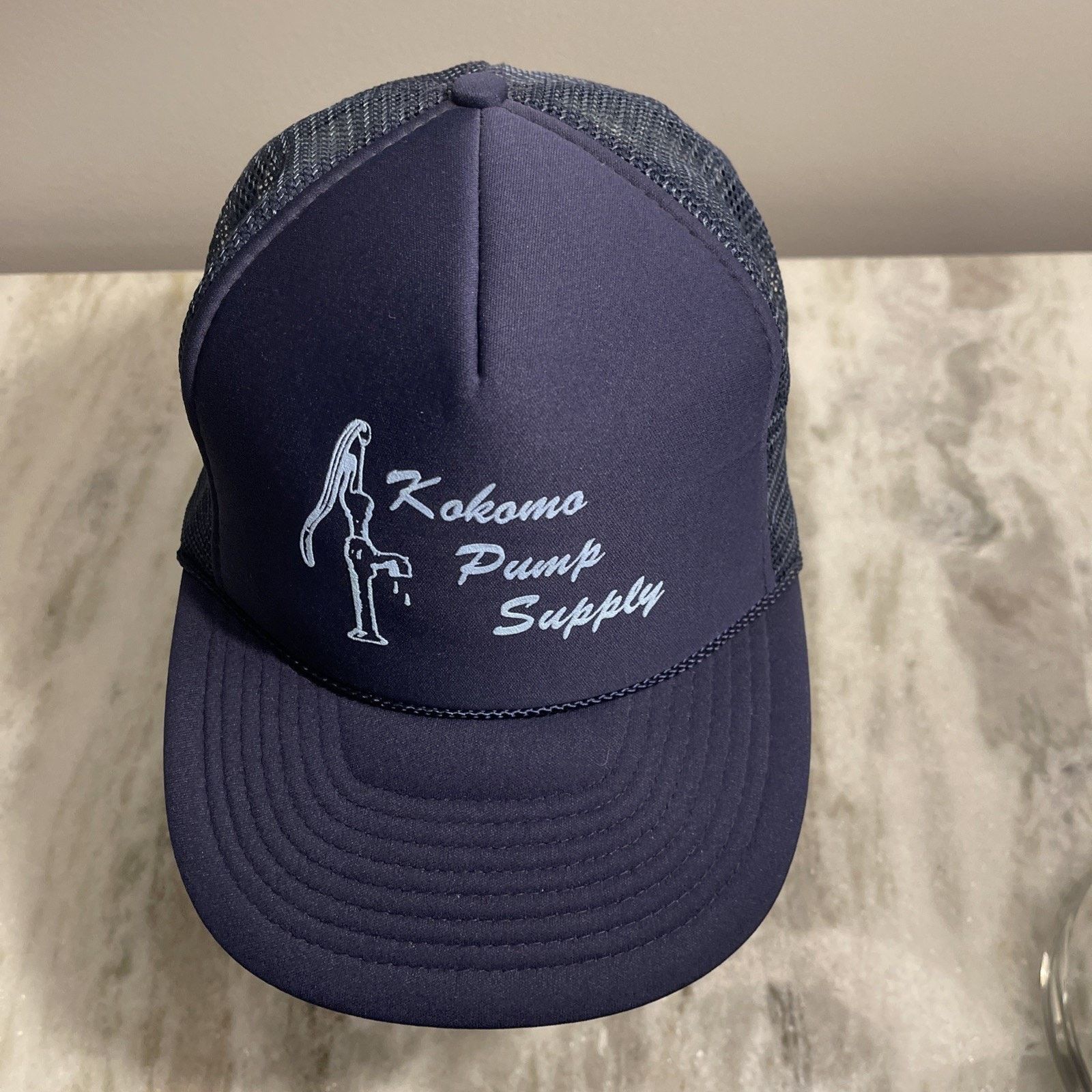 Vintage KOKOMO Pump Supply hat Navy Blue adjustable Snap-back cap Size ONE SIZE - 3 Thumbnail