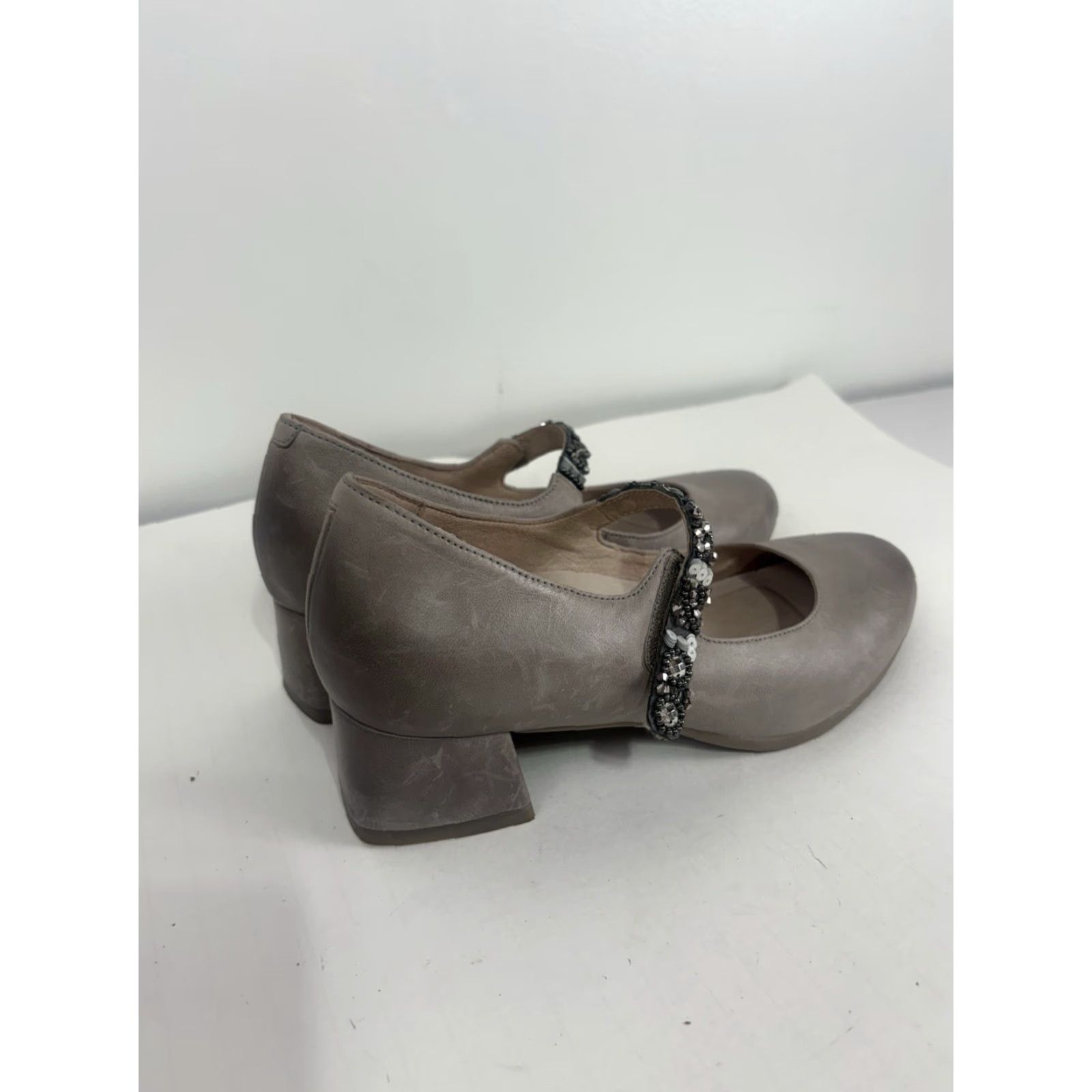 Dansko Dansko Gray Leather Block Heel Mary Janes Womens Size 36 Casual Comfort Size US 7 / IT 37 - 4 Thumbnail