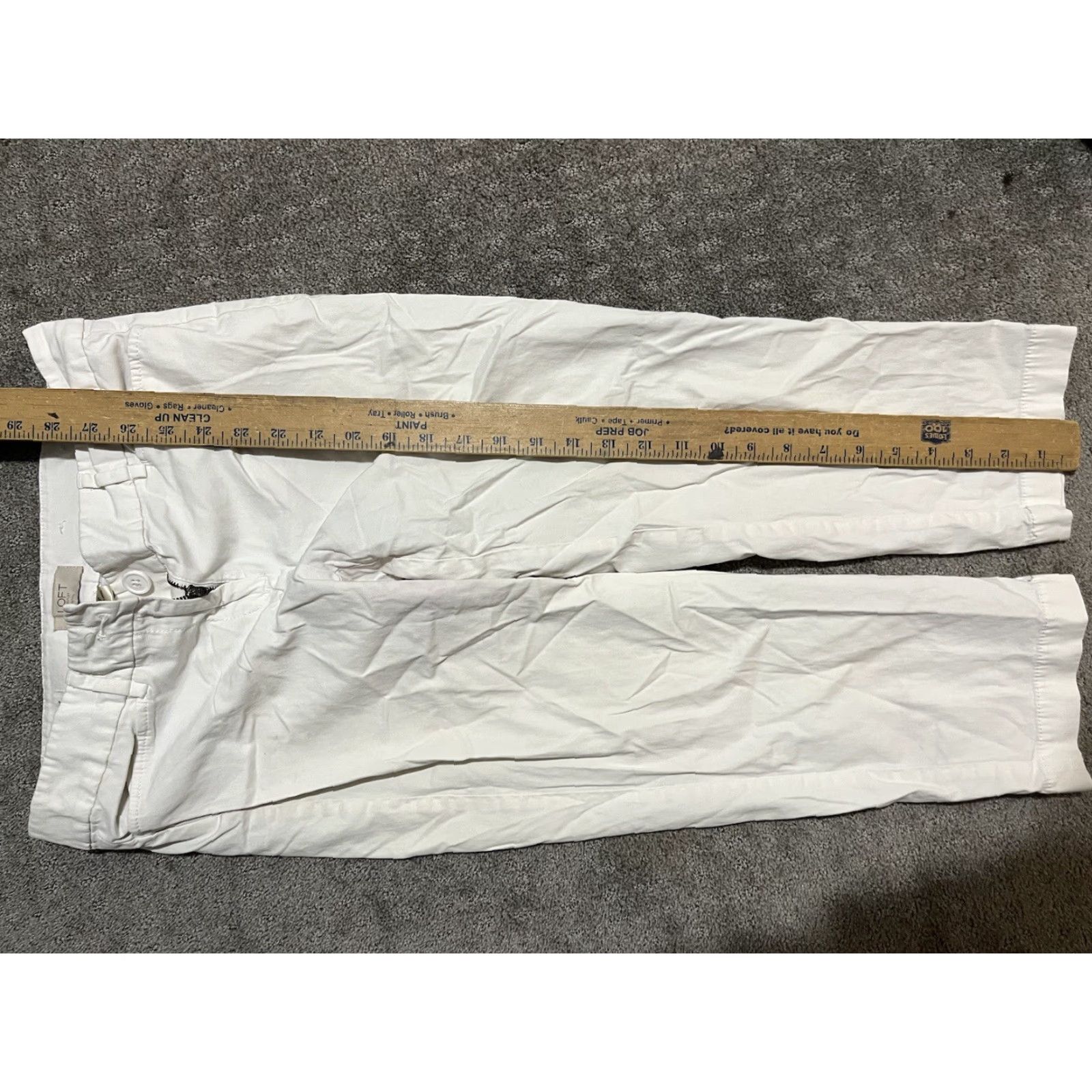Ann Taylor Ann Taylor Crop Pants Womens Size 4P Beige Cotton Petite Business Casual Size 27" / US 4 / IT 40 - 5 Thumbnail