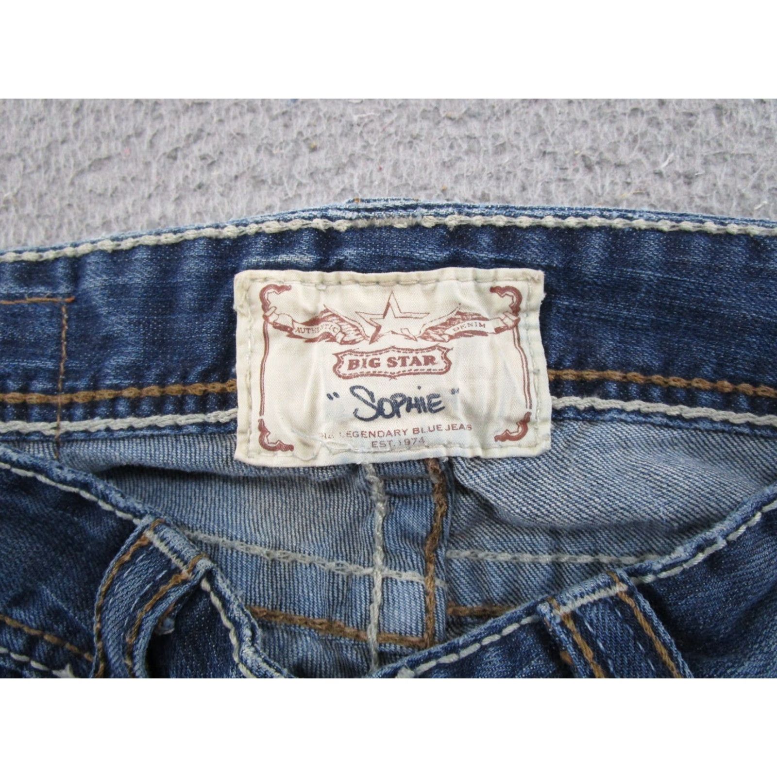 Vintage BKE Buckle Jeans Bootcut Distressed 5-Pocket Denim Flap Pocket Women's 27R Blue Size 27" / US 4 / IT 40 - 4 Thumbnail