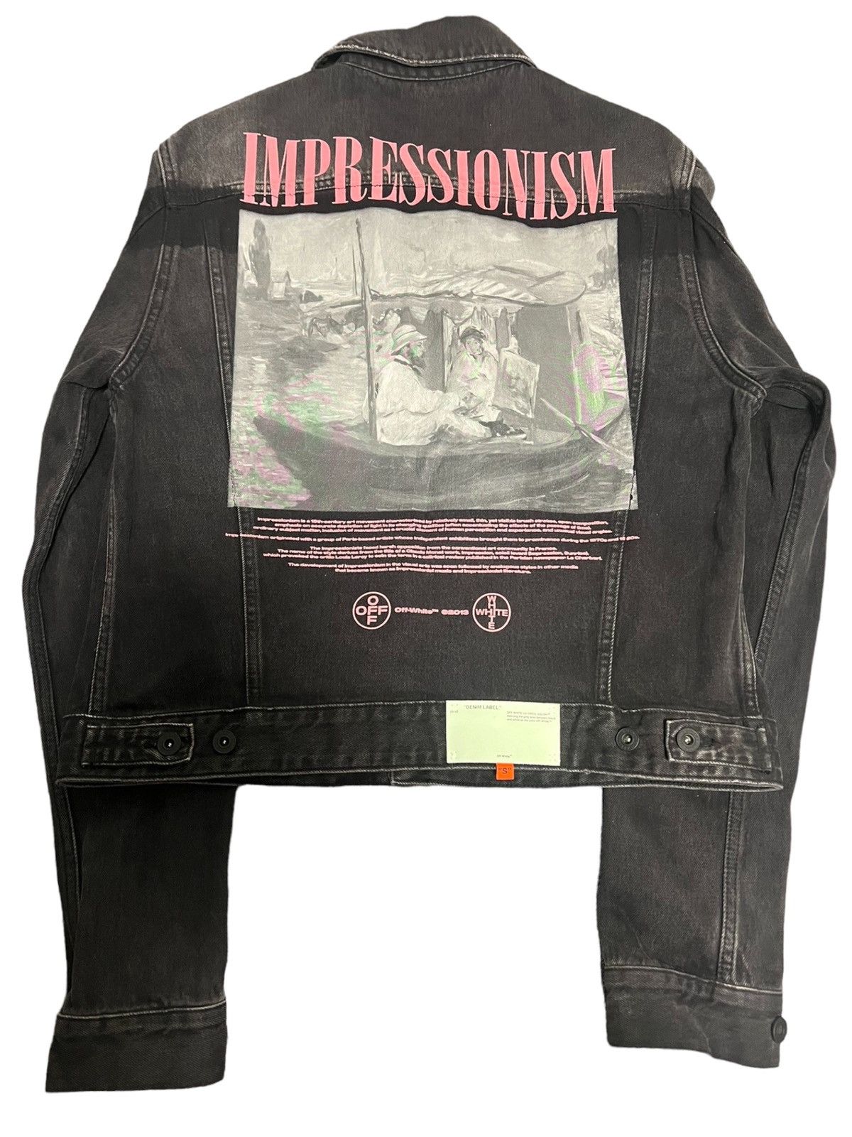 image of Off White Off-White 19Ss Impressionism Denim Jacket in Black, Men's (Size Small)