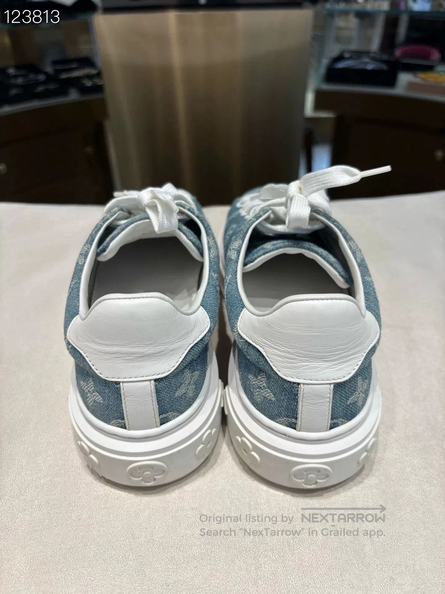 Louis Vuitton Time Out Denim Monogram Sneakers. Size US 4.5 / IT 34.5 - 4 Thumbnail