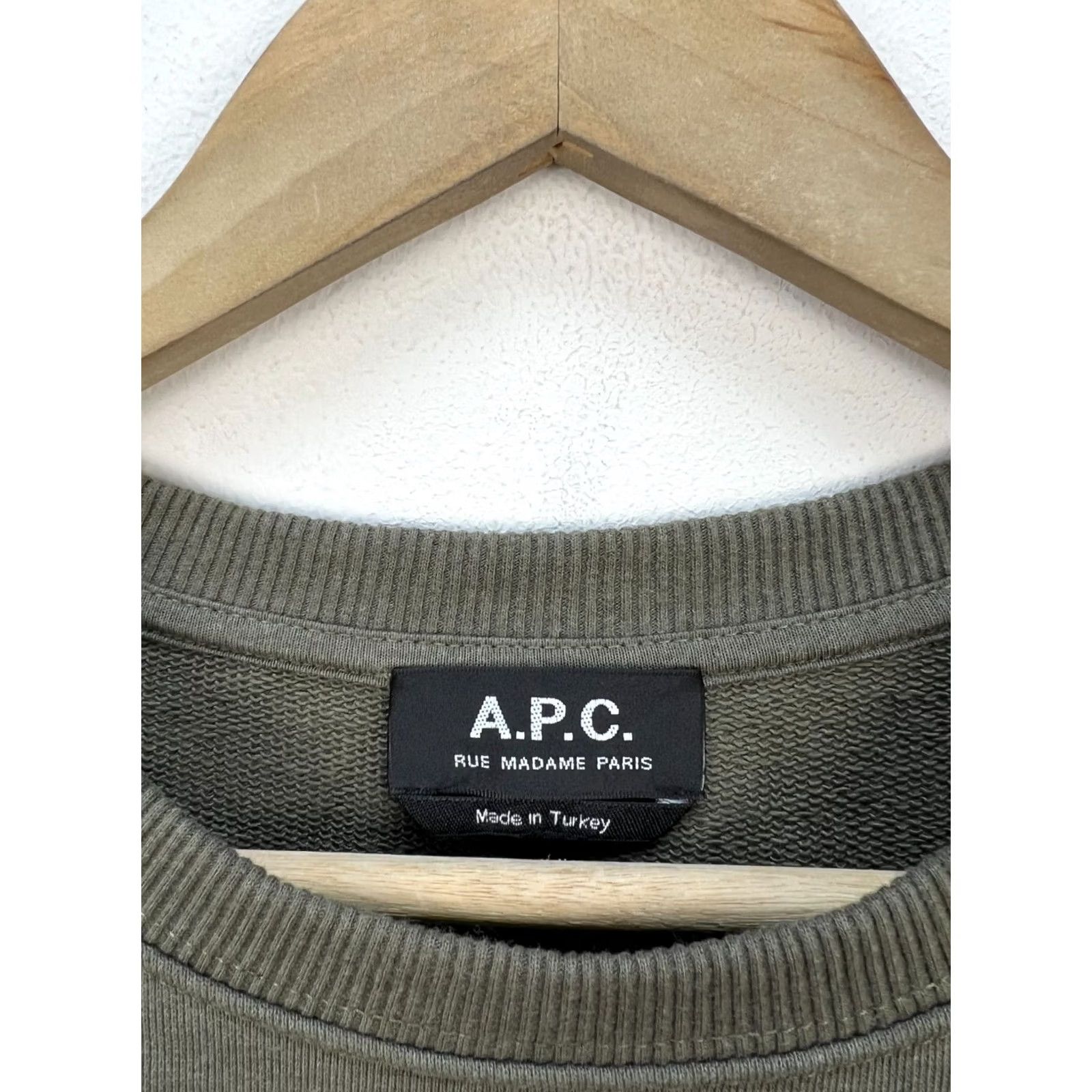 Polo Ralph Lauren A.P.C. Sweatshirt Olive Khaki Cotton Pullover XL Men's Retro Vintage Crew Neck Size US XL / EU 56 / 4 - 2 Thumbnail