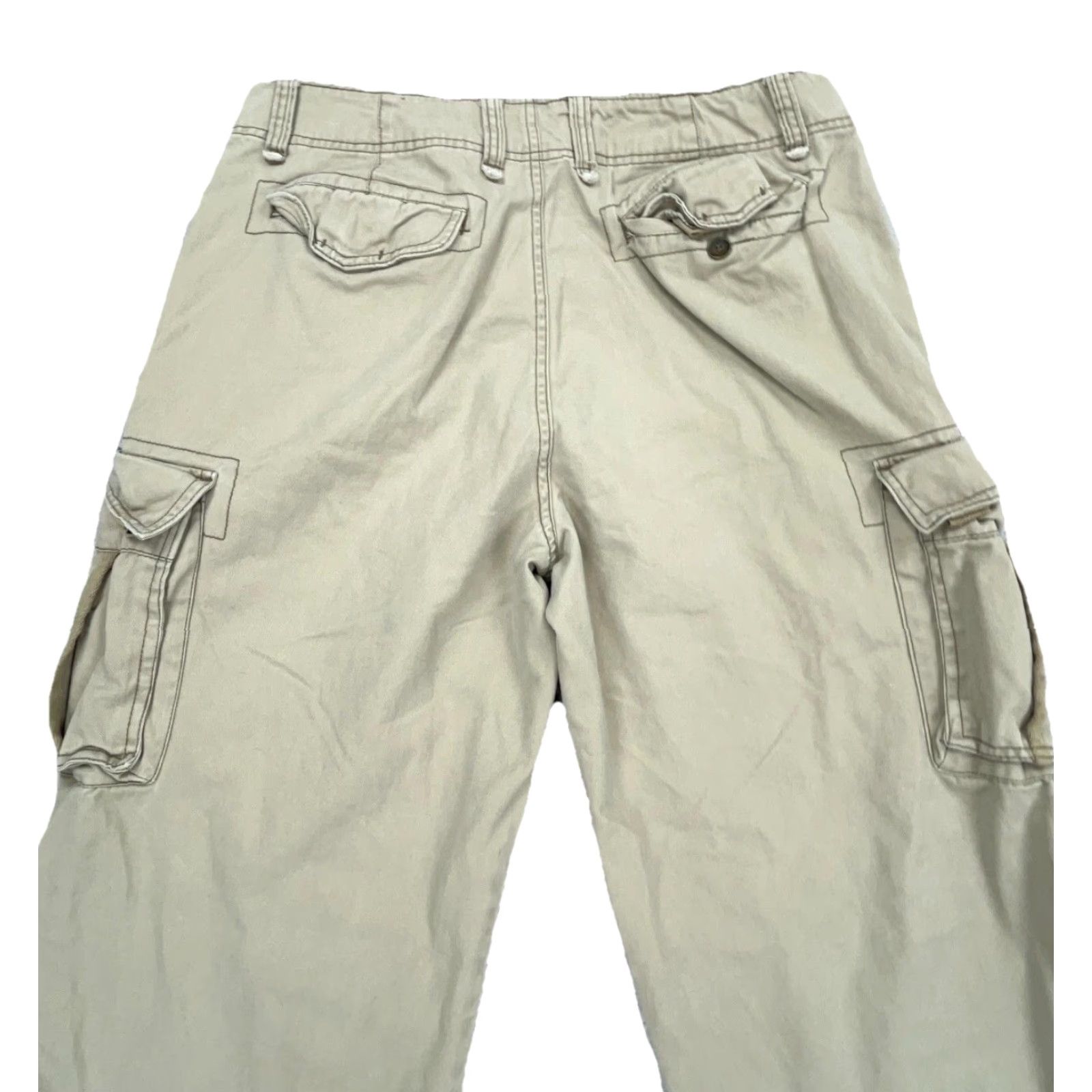Vintage VINTAGE Trailer Pants Cargo Men 36x34 Tan Beige Canvas 5-Pocket Relaxed Modern 2000s Y2K Baggy Workwear Boots Mens Cargo Pants Size US 36 / EU 52 - 4 Thumbnail
