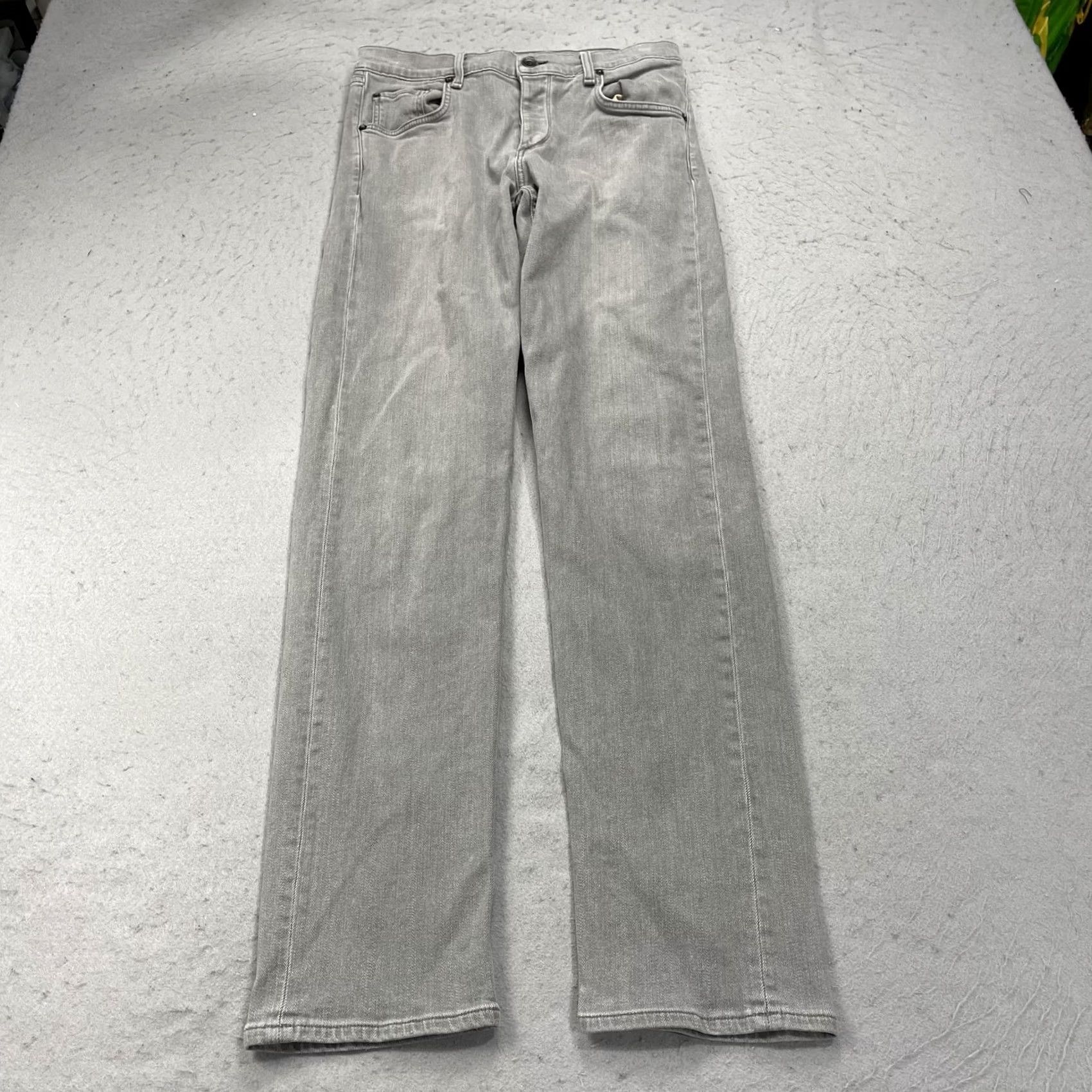 Rag & Bone rag & bone Fit 2 Jeans Mens 32x33 Gray Slim Straight Light Wash Denim Stretch Size US 32 / EU 48 - 2 Thumbnail
