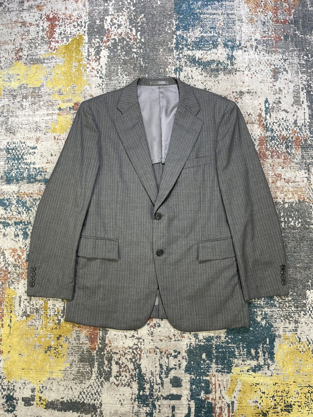 Yves Saint Laurent Yvest Saint Laurent Pinstripes Grey Blazer Size US S / EU 44-46 / 1 - 2 Thumbnail