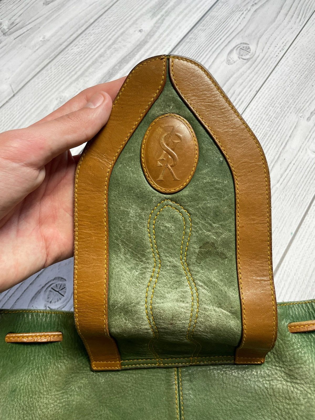 Vintage Vintage Yves Saint Laurent bag green crossbody rare Size ONE SIZE - 12 Thumbnail