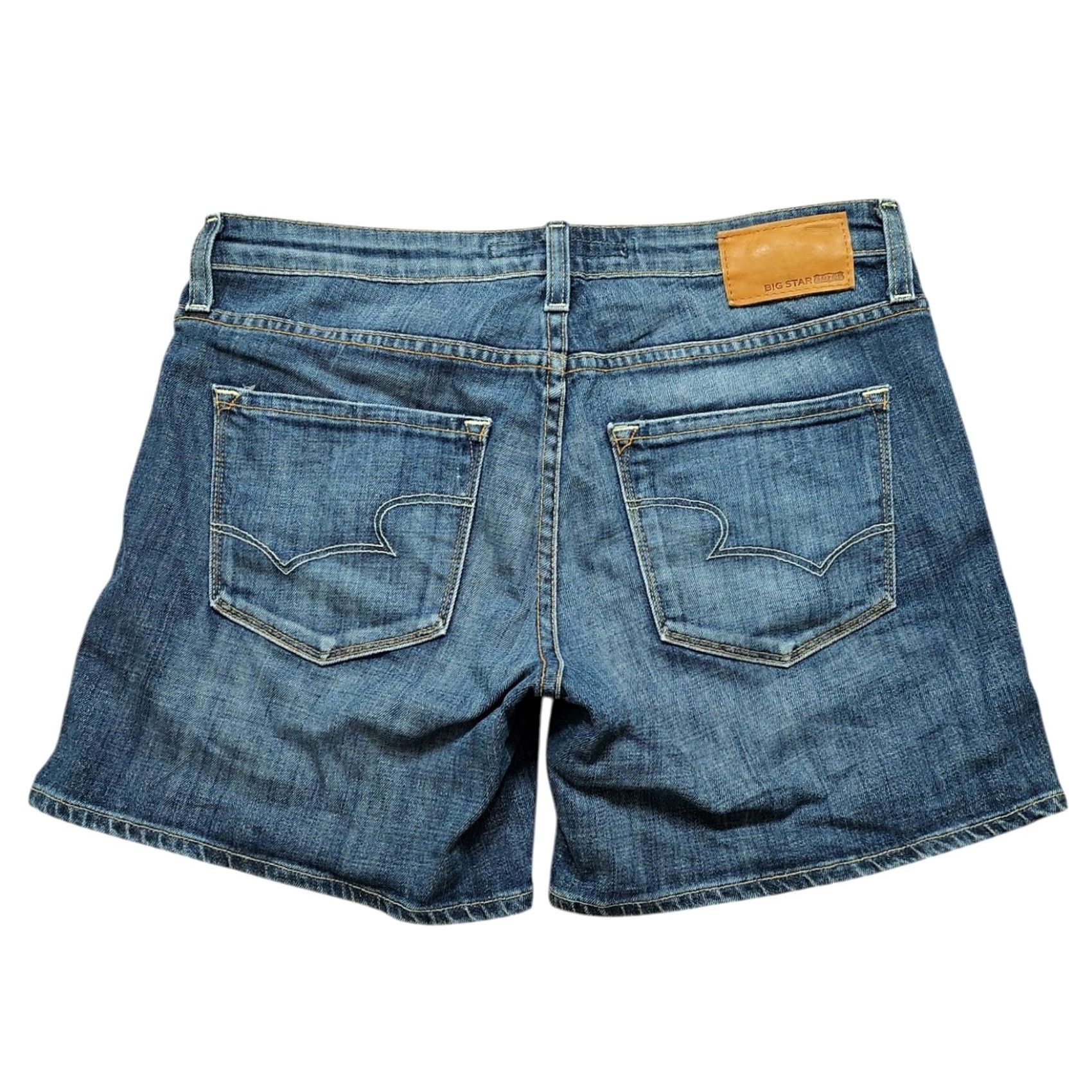 Denime BIG STAR Remy Low Rise Boot Blue Denim Jean Shorts Women’s 30 Bermuda Summer 5-Pocket Womens Regular Blue Denim Size 30" / US 8 / IT 44 - 2 Thumbnail