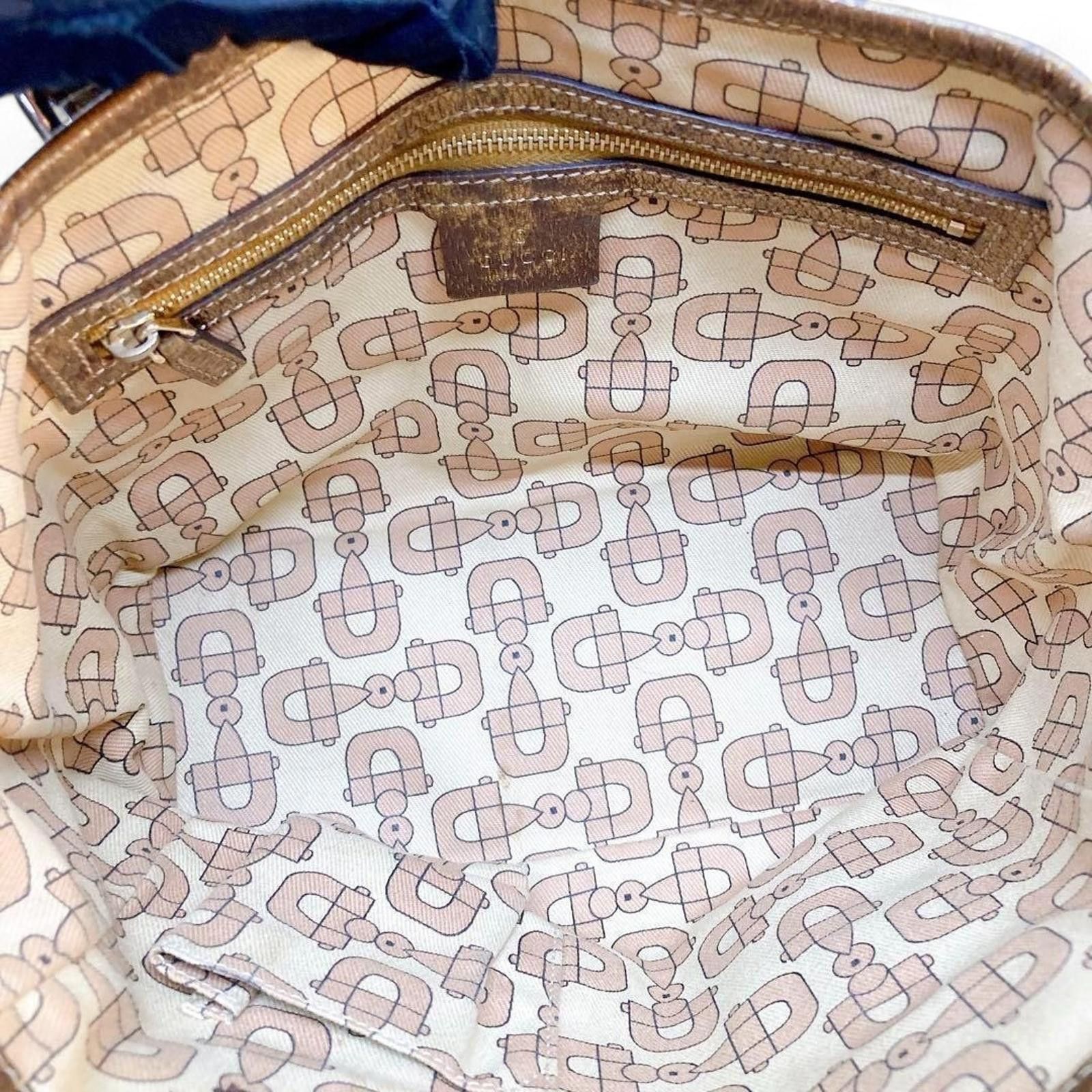 Gucci Gucci - Beige Monogram Canvas Handbag with Gold Accents Size ONE SIZE - 7 Thumbnail