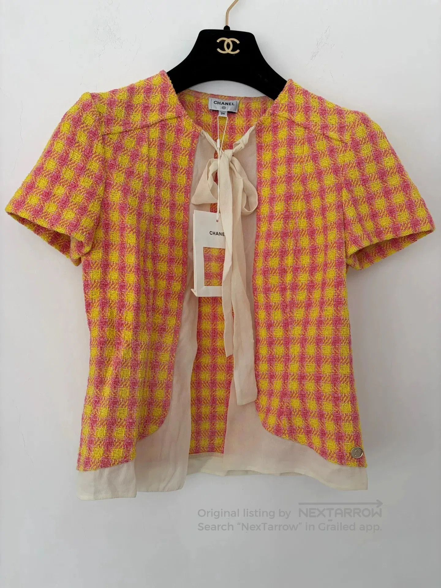 Chanel Chanel Tweed Short Sleeve Bow Jacket. Size US XS / EU 42 / 0 - 1 Thumbnail