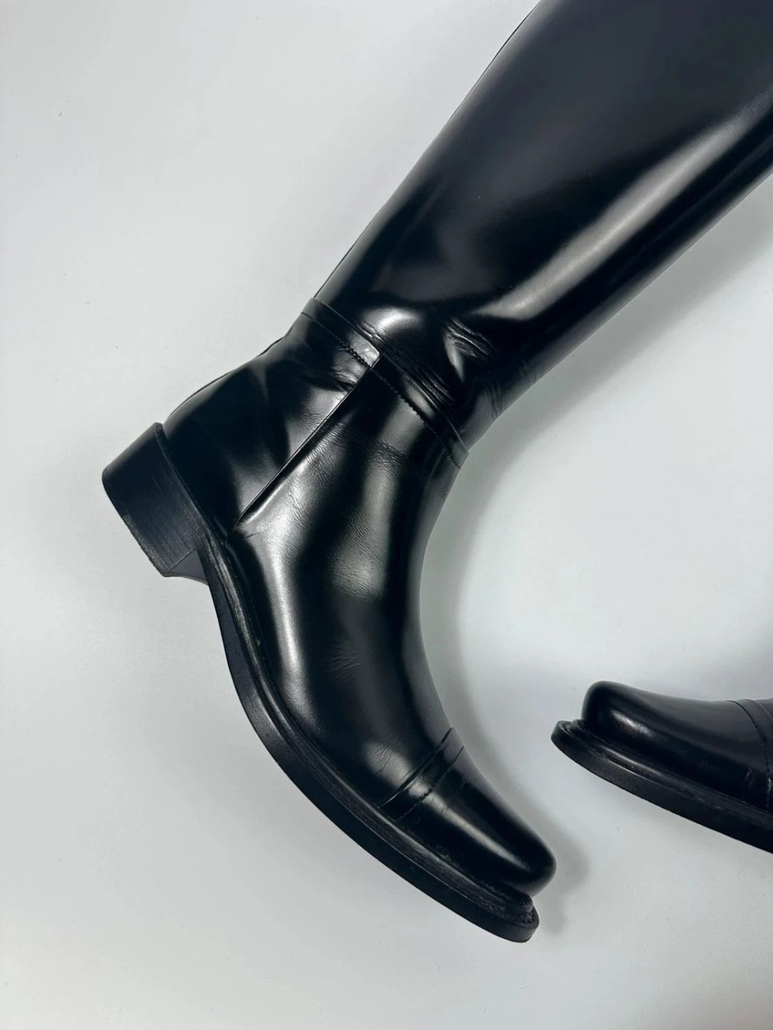Prada Prada SS2014 Black Leather Vernis Patent Boots Pointy Toe Size US 6 / IT 36 - 4 Thumbnail