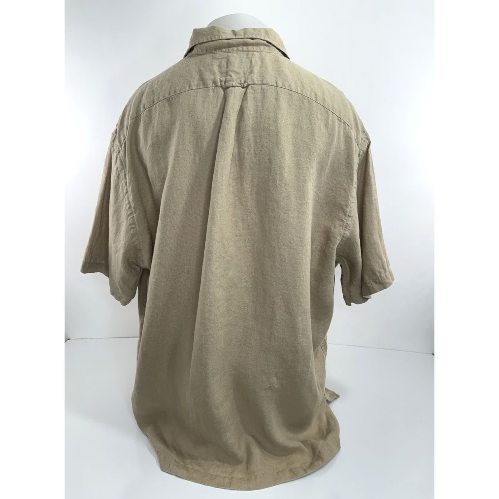 Polo Ralph Lauren POLO RALPH LAUREN Mens XXL Shirt Linen Button-Up Tan Short Sleeve Size US XXL / EU 58 / 5 - 3 Thumbnail