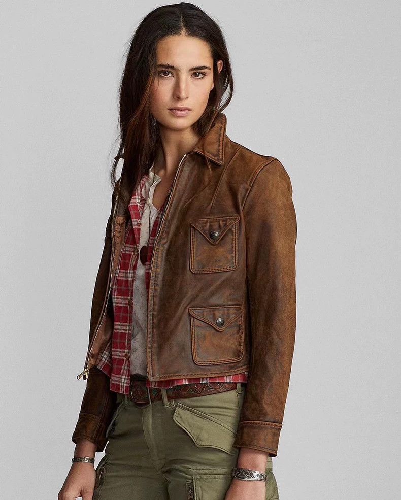 RRL Ralph Lauren RRL Ralph Lauren Women's cowhide leather jacket Size S / US 4 / IT 40 - 2 Thumbnail