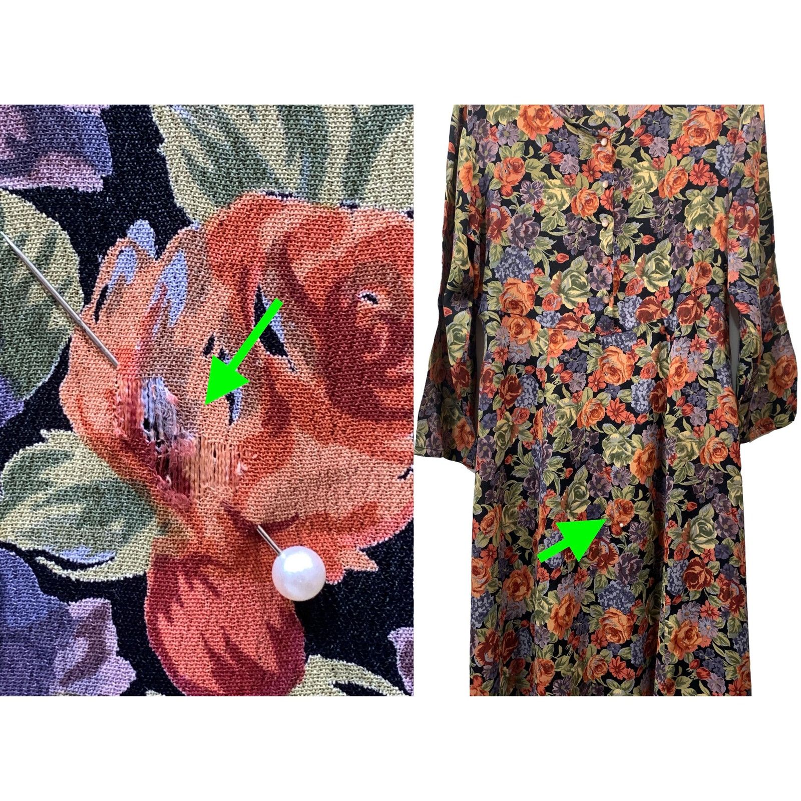 Vintage 90s Bohemian Floral Rayon Midi Dress Size S / US 4 / IT 40 - 10 Thumbnail