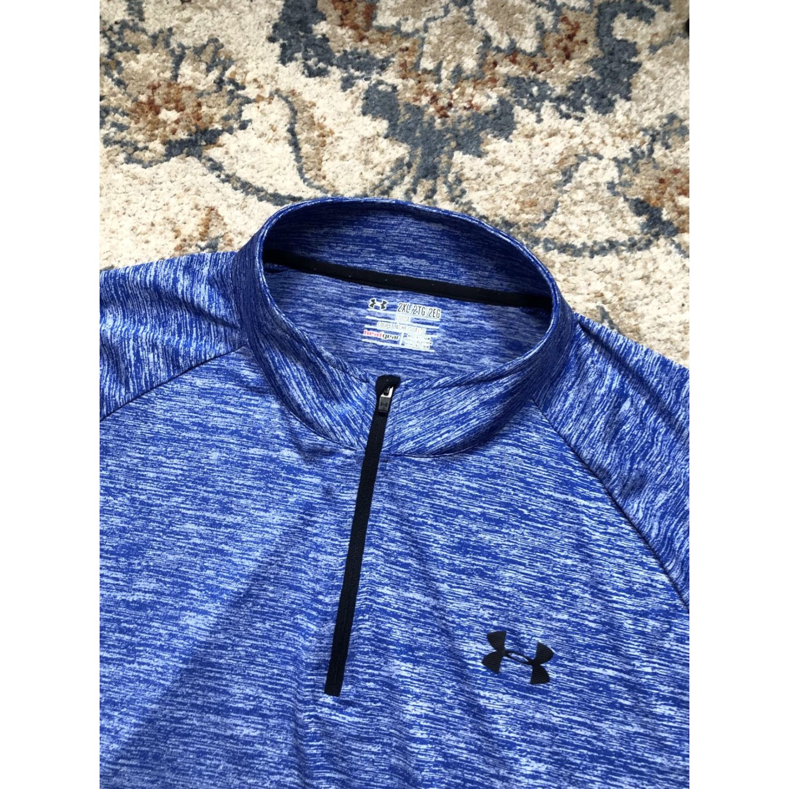 Under Armour Under Armour Pullover Mens 2XL HeatGear Quarter Zip Long Sleeve Shirt Blue Size US XXL / EU 58 / 5 - 6 Thumbnail