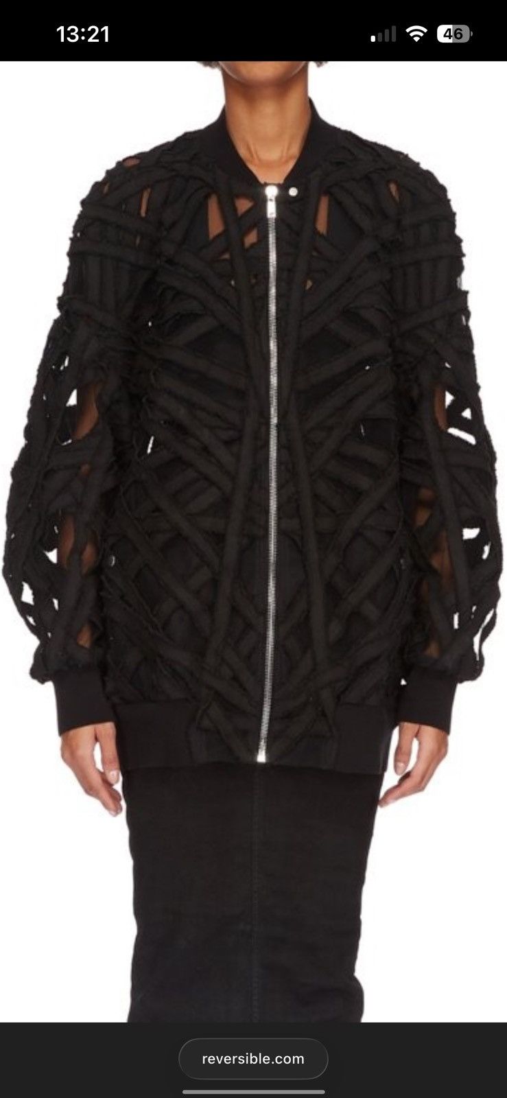 Rick Owens 3105€ Peter Flight Bomber Jacket Tulle 🆕 Size L / US 10 / IT 46 - 8 Thumbnail