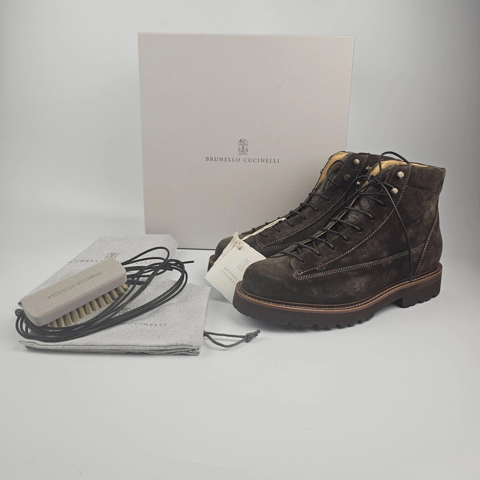 Brunello Cucinelli BRUNELLO CUCINELLI $1450 Brown Suede Boots New & Authentic Size US 10.5 / EU 43-44 - 4 Thumbnail