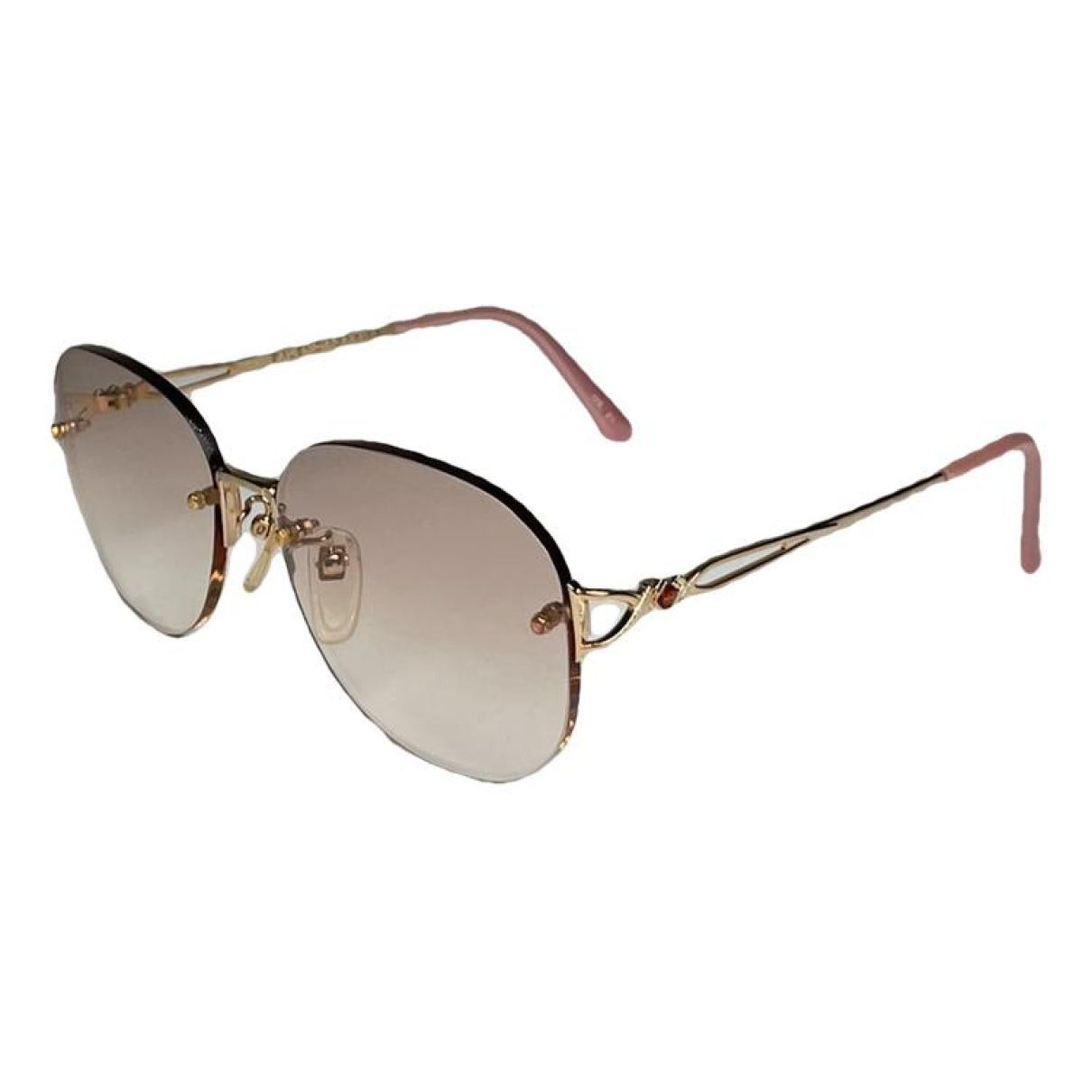 Balenciaga Pink Metal Sunglasses Size ONE SIZE - 1 Thumbnail