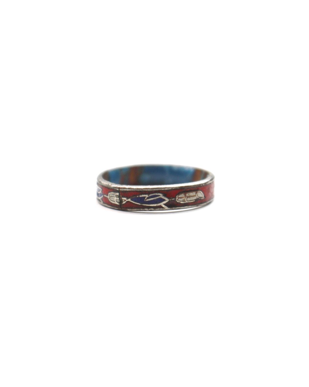 Vintage 2000S JAPANESE MADE CLOISONNÉ ENAMEL PATTERN BAND RING Size ONE SIZE - 1 Thumbnail