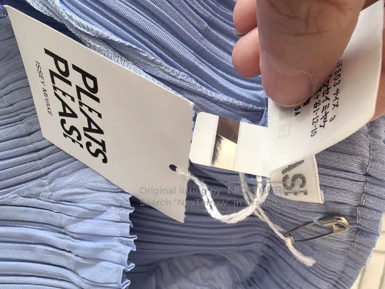 Issey Miyake Issey Miyake size:3 Light Blue Pleated Irregular Trousers Size 31" - 5 Thumbnail