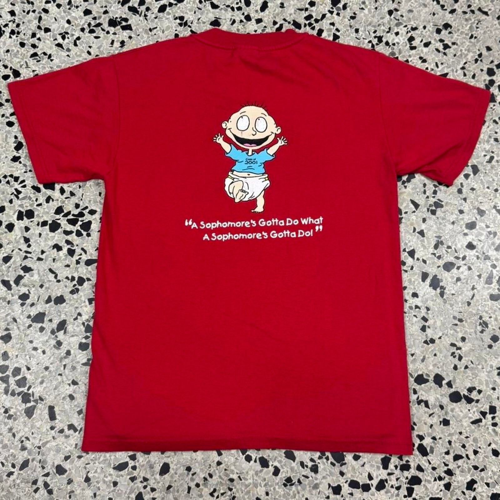Hanes × Vintage VINTAGE Y2K CLASS OF 2001 SOPHRATS RUGRATS PARODY TEE: Size US S / EU 44-46 / 1 - 1 Thumbnail