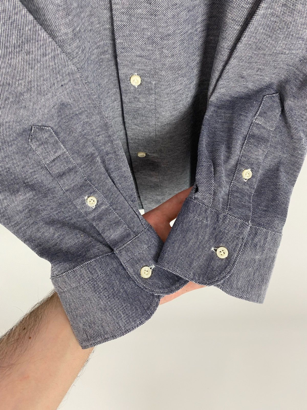 Boggi Boggi Milano Regular Fit Pique Cotton Shirt Size US XL / EU 56 / 4 - 4 Thumbnail