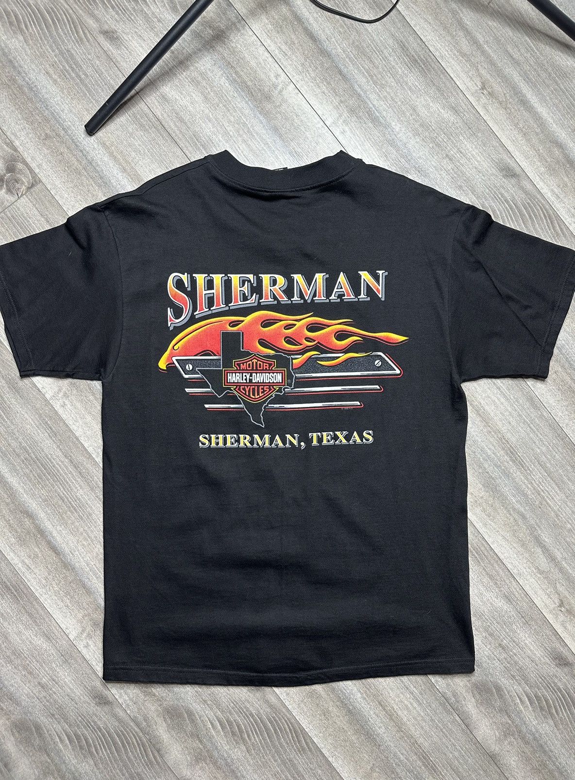 Harley Davidson Vintage 90s 1998 Harley Davidson Jordan “Ring of Flame” Tee Size US L / EU 52-54 / 3 - 5 Thumbnail