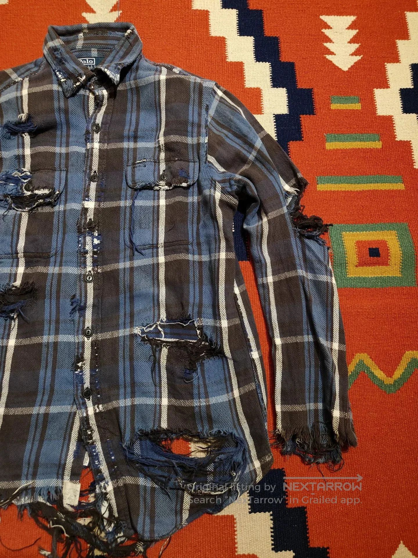 VINNY's Vintage Polo Ralph Lauren Flannel Shirt. Size US M / EU 48-50 / 2 - 2 Thumbnail