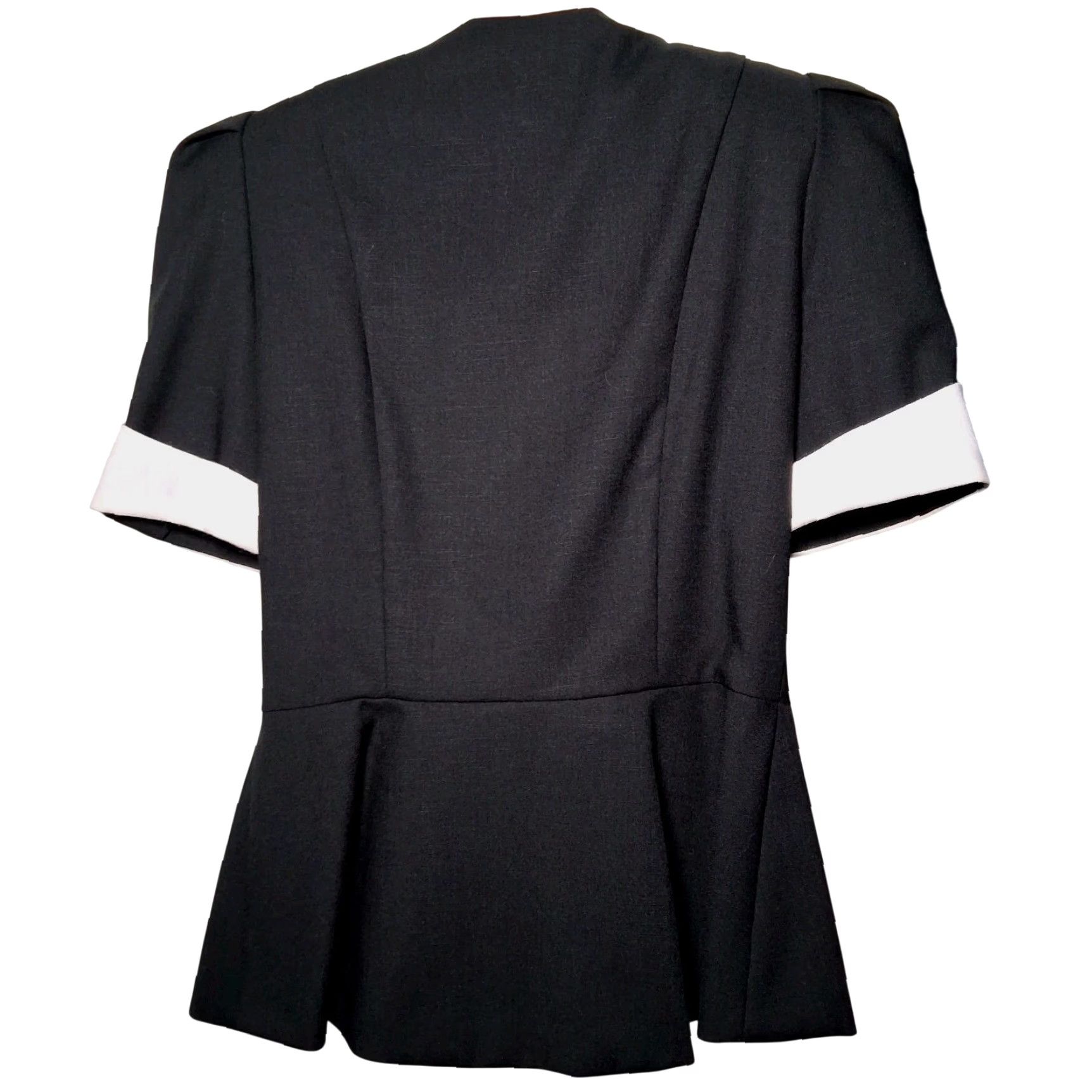 Vintage VINTAGE First Focus 1990s Outfit/Set Skirt Top 2 Piece Black White Office Wear Women 7/8 Midi Pencil 90s 80s Career Wear Size M / US 6-8 / IT 42-44 - 3 Thumbnail