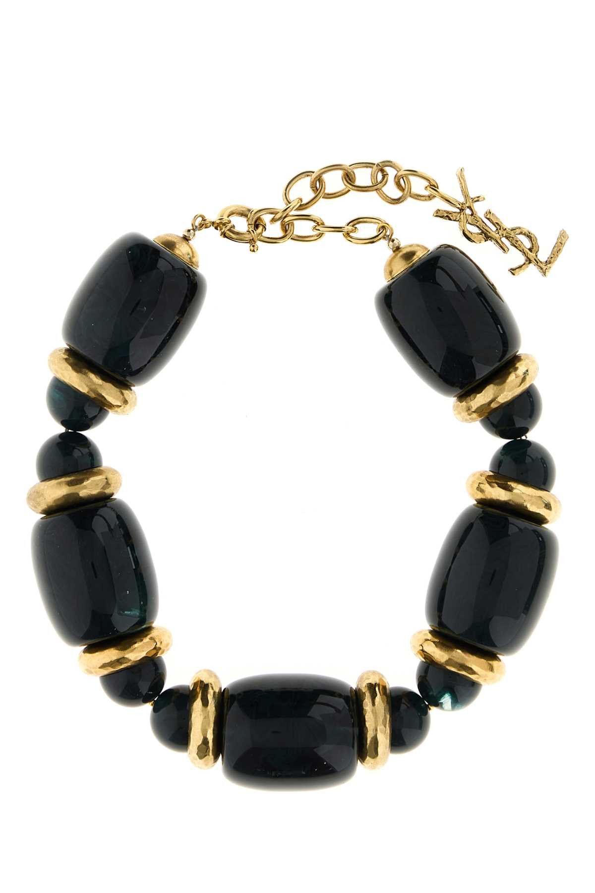 Saint Laurent Paris Two-Tone Resin And Metal Necklace Size ONE SIZE - 1 Thumbnail