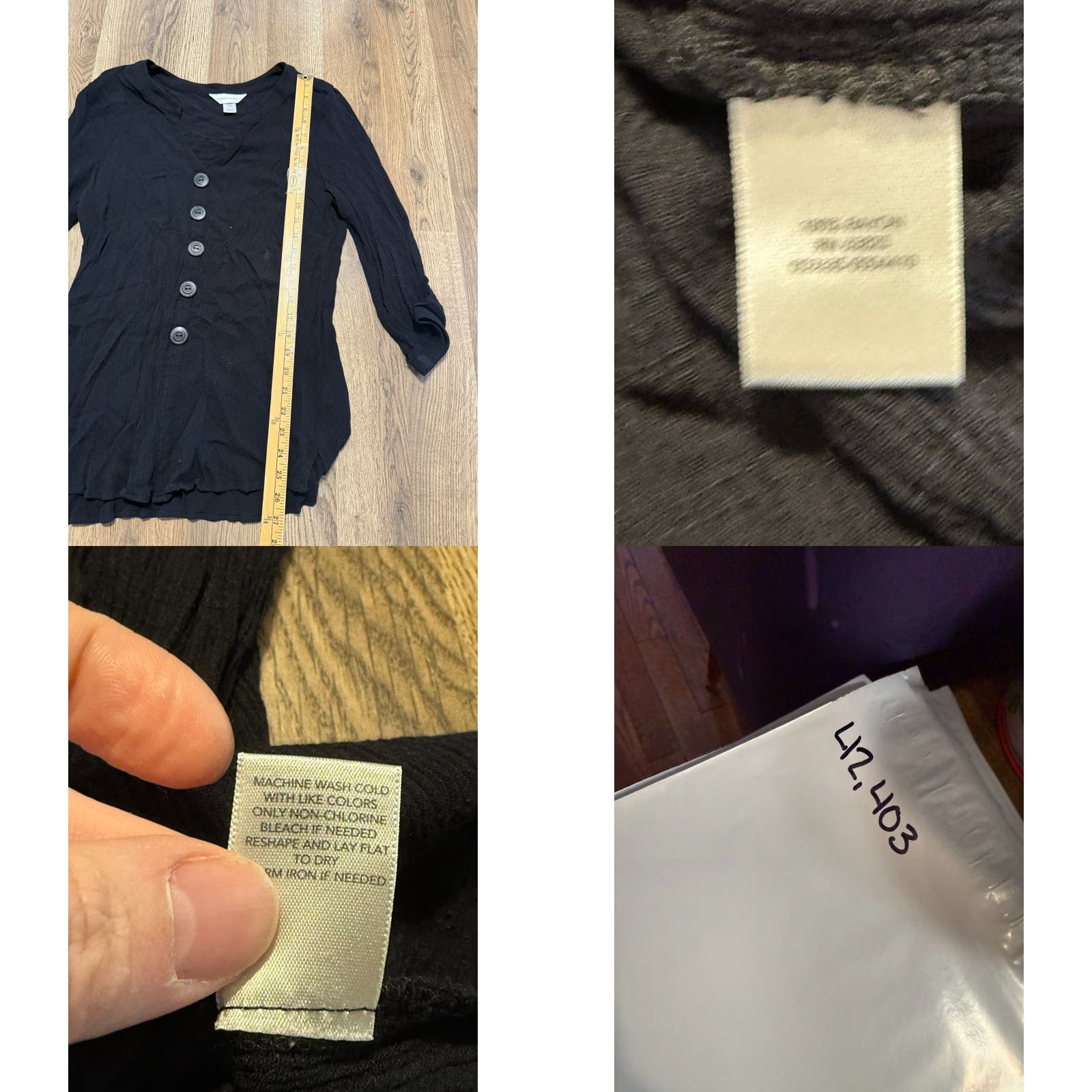 Vintage Christopher & Banks Shirt Women's Size M Black Long Sleeve V-neck Buttons Size M / US 6-8 / IT 42-44 - 8 Thumbnail