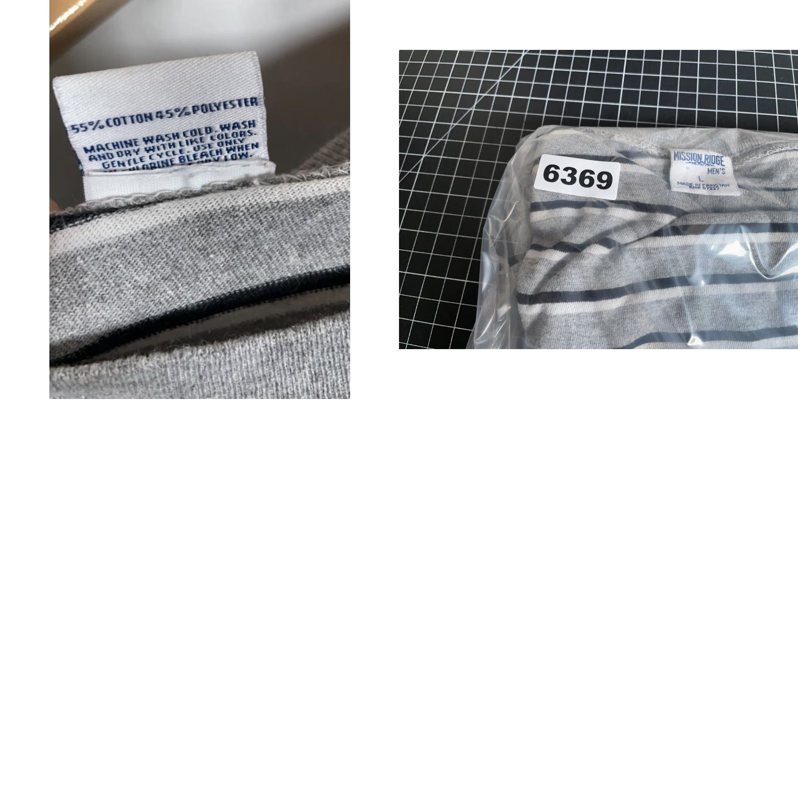 Vintage Y2K Striped T-Shirt Adult Medium Gray Black Skater Mission Ridge Size US M / EU 48-50 / 2 - 8 Thumbnail