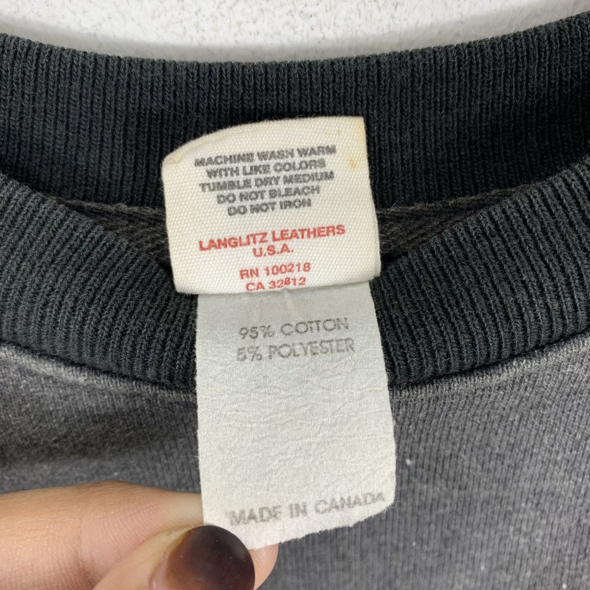 Japanese Brand LANGLITZ LEATHER Motorcycle Garments Japanese Sweatshirt Size US M / EU 48-50 / 2 - 7 Thumbnail