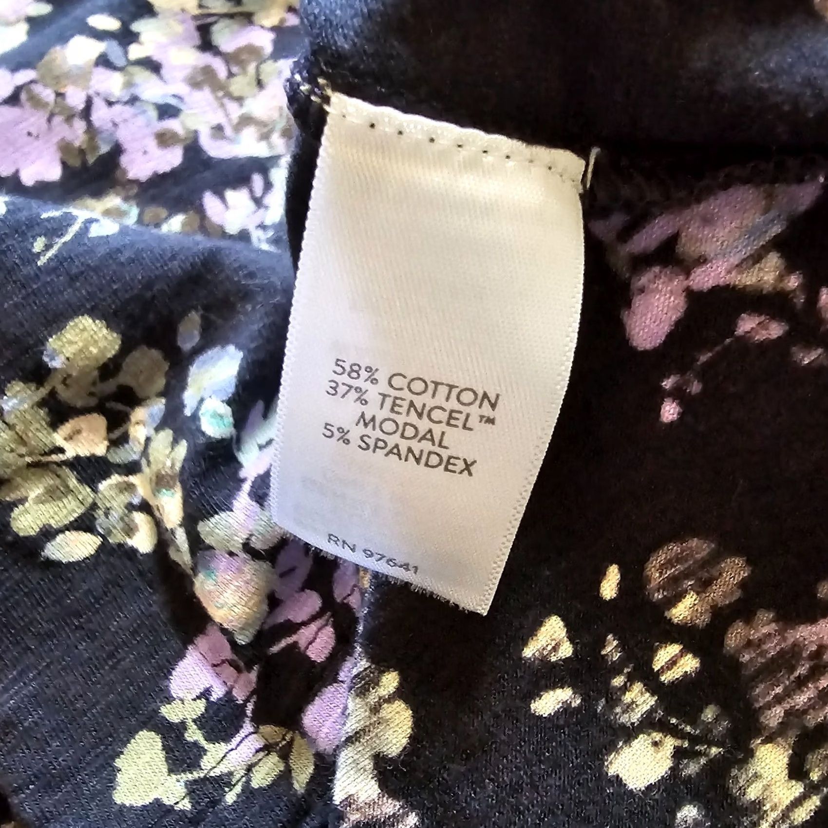 J. Jill J Jill Top Shirt Womens XL Black Purple Floral Long Sleeve Button Career Casual Shirt XL Black Purple Floral Long Sleeve Button Career Casual Womens Size XL / US 12-14 / IT 48-50 - 7 Thumbnail
