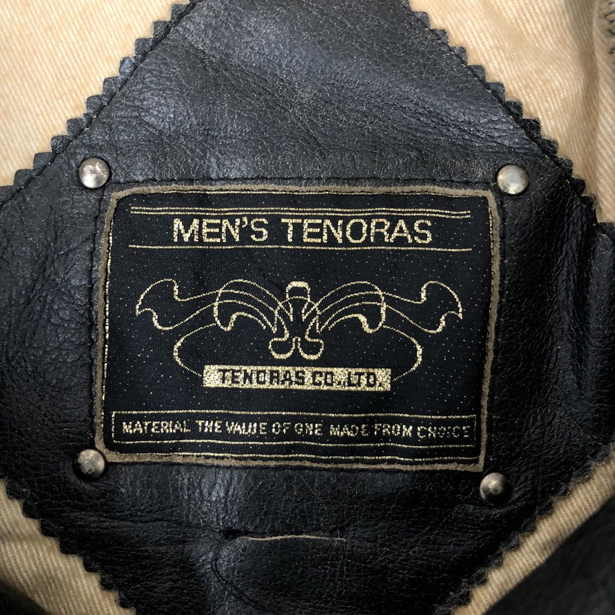 Japanese Brand Vintage 80s MEN’S TENORAS Leather Jacket Flight Logo Vintage Size US L / EU 52-54 / 3 - 5 Thumbnail