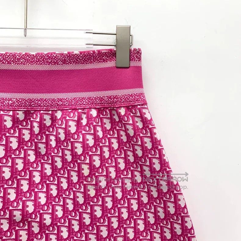 Dior Dior Pink logo jacquard full-print knitted skirt short ski Size 25" / US 0 / IT 36 - 3 Thumbnail
