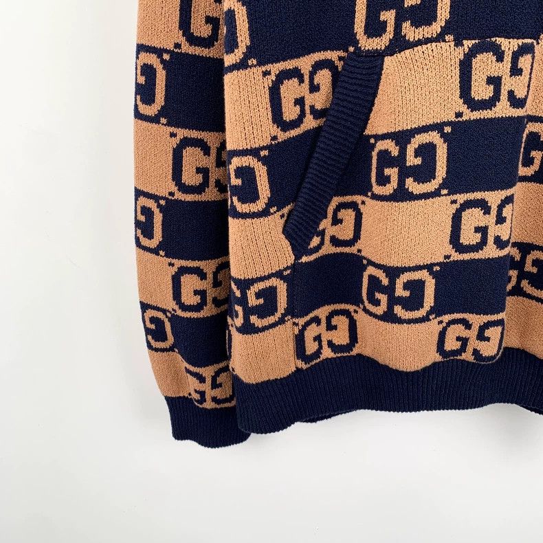 Gucci Gucci Color-blocked logo jacquard full-printed cotton hoode Size US S / EU 44-46 / 1 - 4 Thumbnail