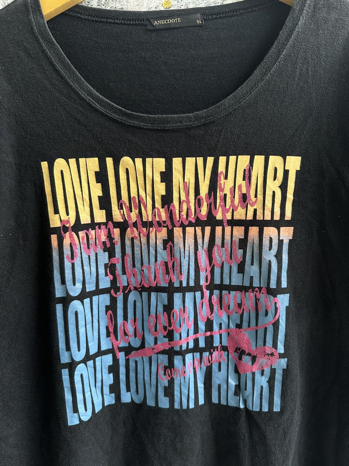 Beauty Beast JAPANESE ANECDOTE LOVE MY HEART CRAZY POEM LONG SLEEVE Size US XL / EU 56 / 4 - 2 Thumbnail